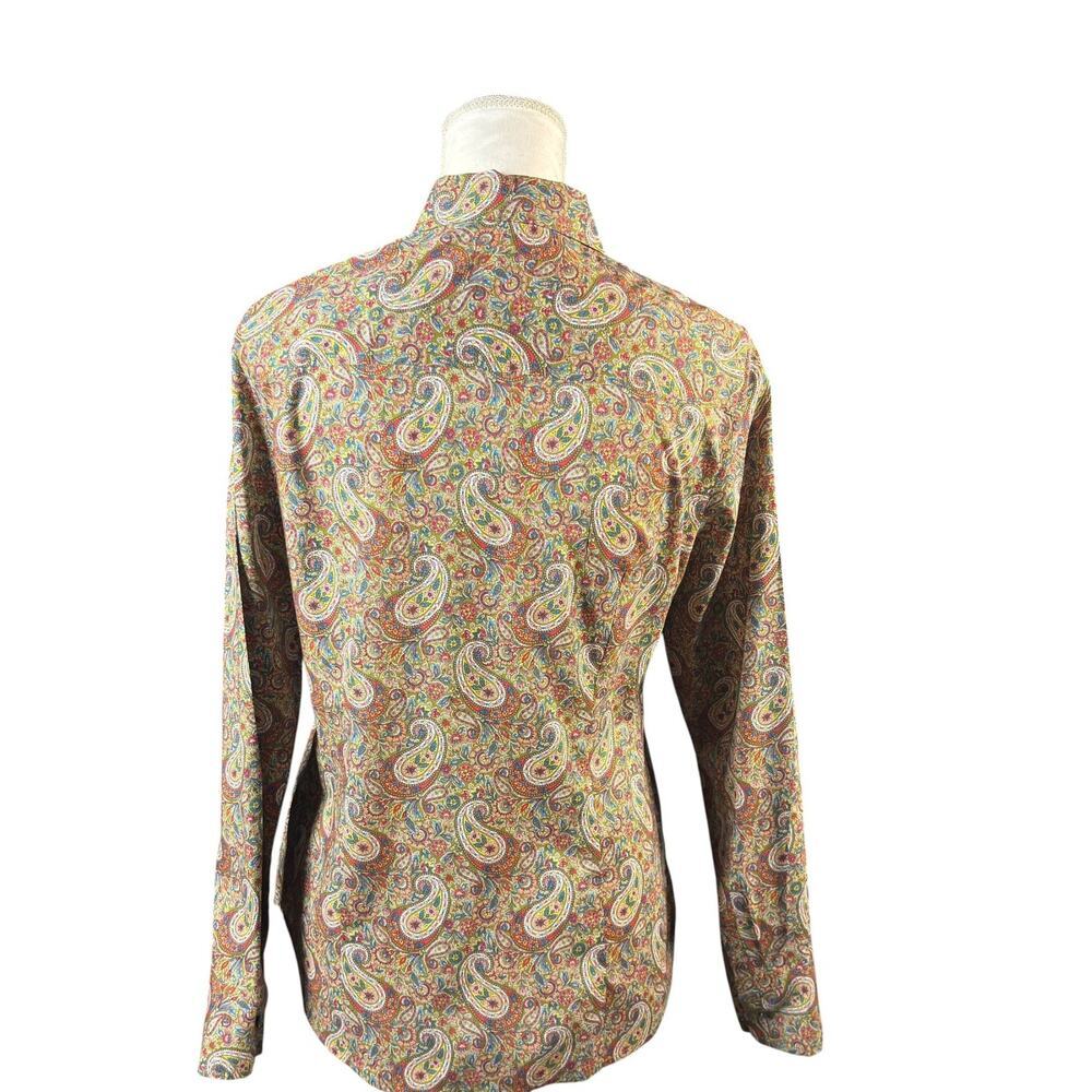 J. Crew Slim Perfect Top Size 8 Liberty Lee Manor Paisley Button Down Preppy - Picture 4 of 12